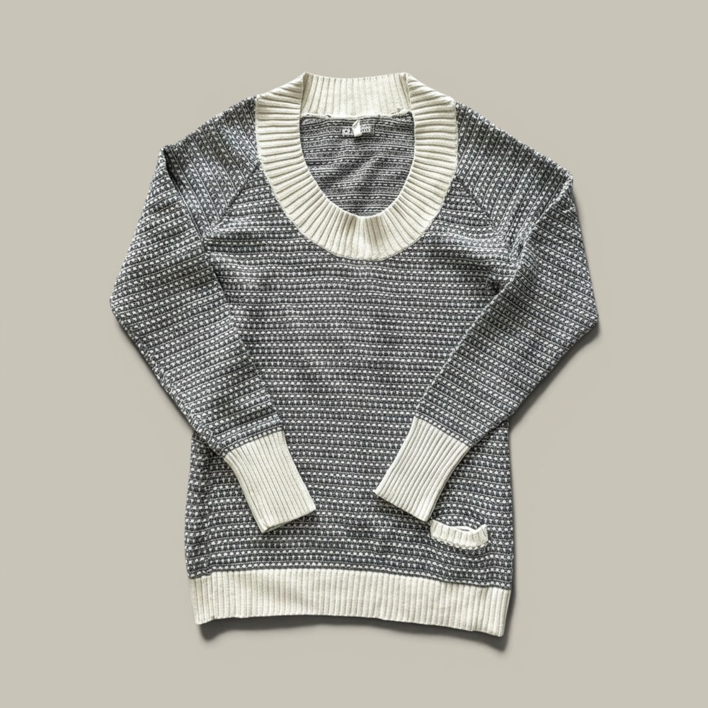 Vintage 90s Old Navy Sweater Y2K Chunky Knit SZ XL Scoop Neck Coastal Grandma